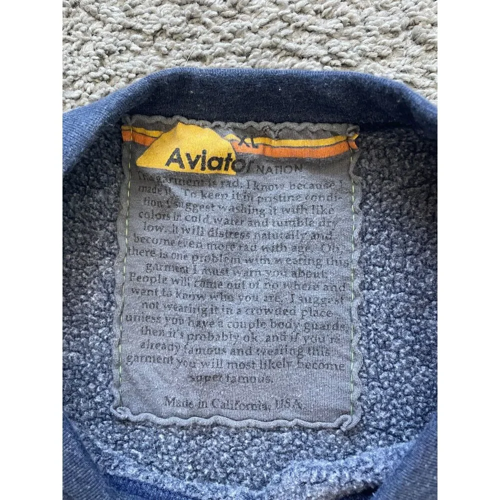 Aviator Nation Bolt Cropped Sweatshirt Sz XL Surfer Loungewear Streetwear Cozy - Picture 4 of 9